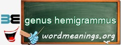 WordMeaning blackboard for genus hemigrammus